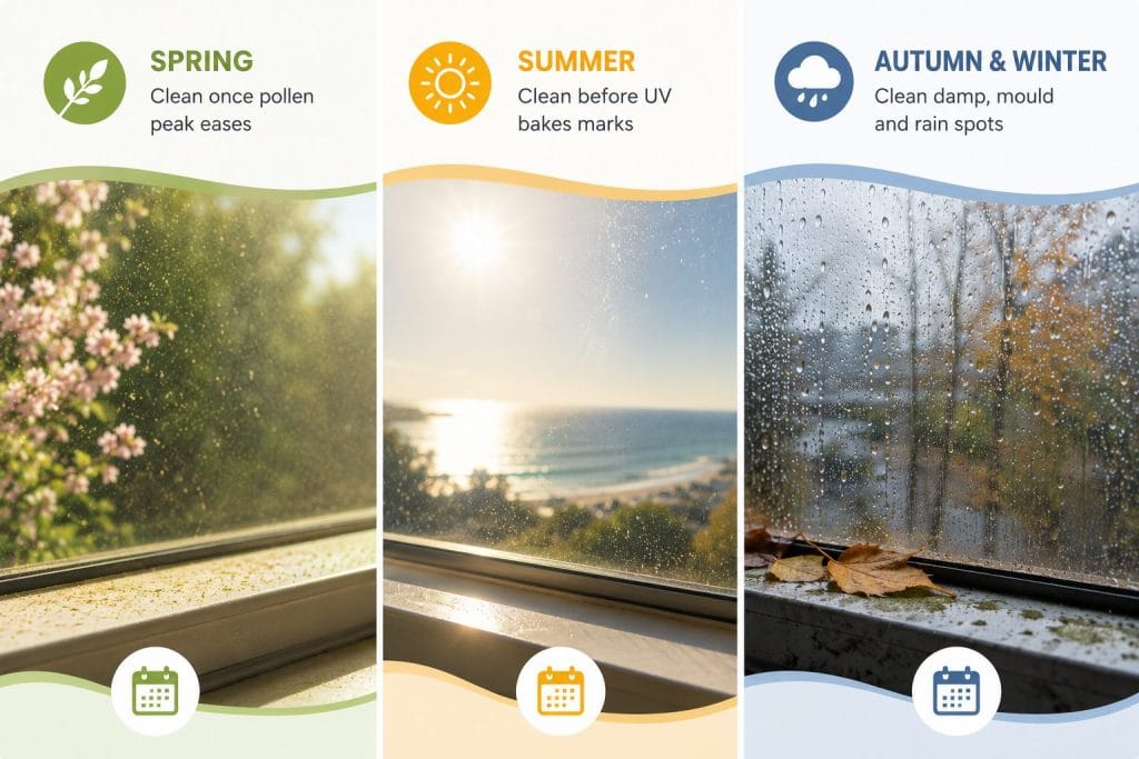 best time to clean windows in Melbourne by season