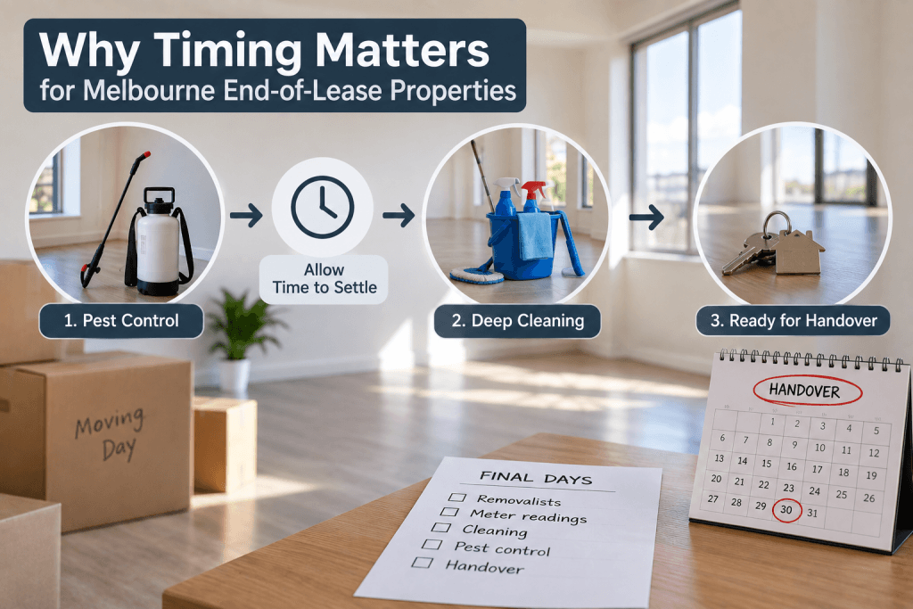 Why timing matters when scheduling pest control and end-of-lease cleaning for a Melbourne rental property